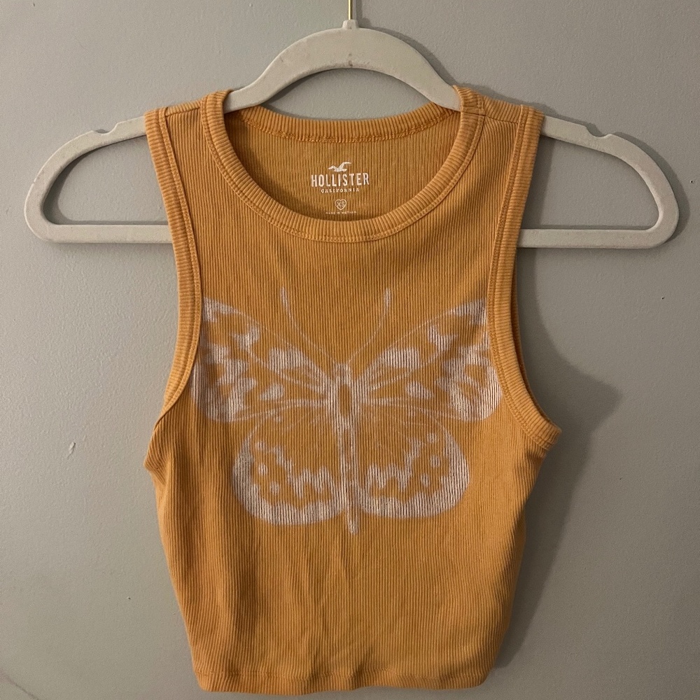 Hollister Orange Butterfly Tank